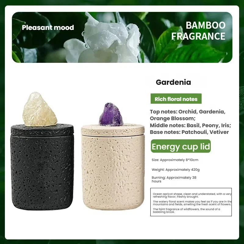 Kristall-infundierte Sojawachs-Aromatherapiekerze