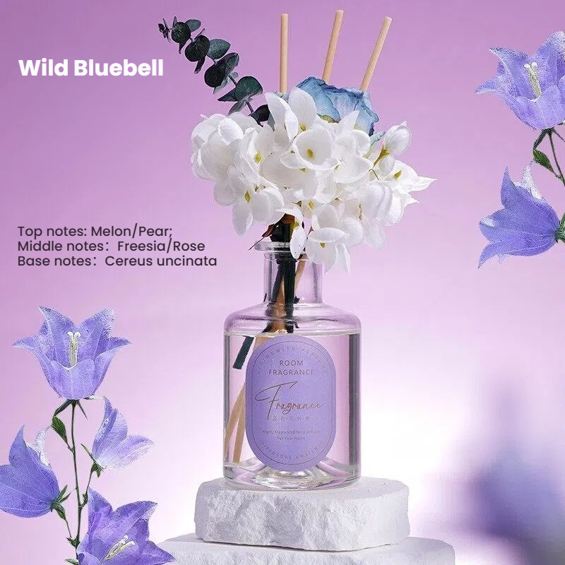 Blumenduft-Diffusor mit Stäbchen, flammenloser Raumduft mit getrockneten Blumen, luxuriöser Aromatherapie-Duft für Schlafzimmer und Wohnzimmer